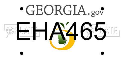 EHA465 Georgia License Plate