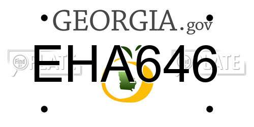 EHA646 Georgia License Plate