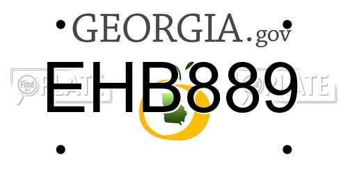 EHB889 Georgia License Plate