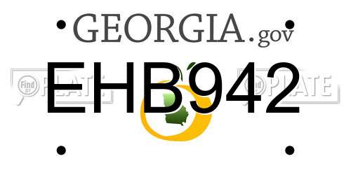 EHB942 Georgia License Plate