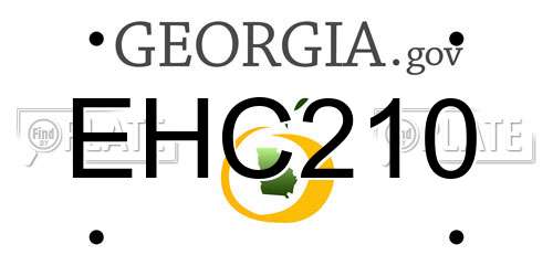 EHC210 Georgia License Plate
