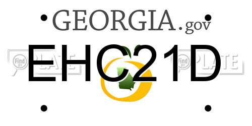 EHC21D Georgia License Plate