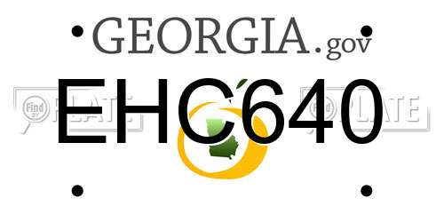 EHC640 Georgia License Plate
