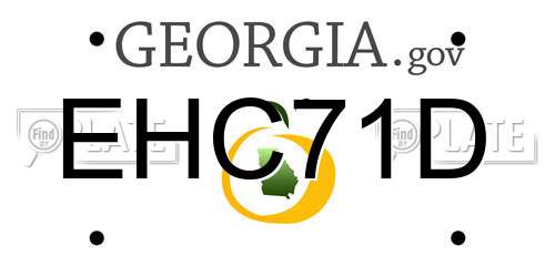 EHC71D Georgia License Plate