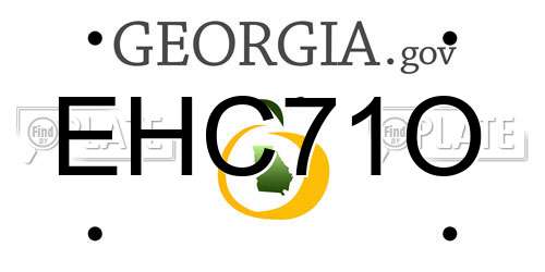 EHC71O Georgia License Plate