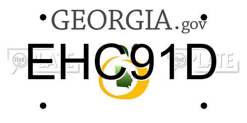 EHC91D Georgia License Plate