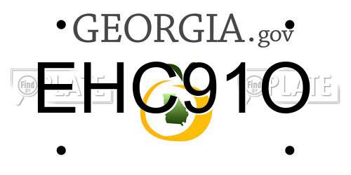EHC91O Georgia License Plate