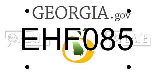 EHF085 Georgia License Plate