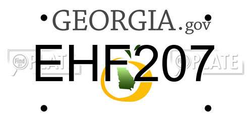 EHF207 Georgia License Plate