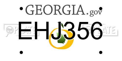 EHJ356 Georgia License Plate