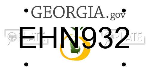 EHN932 Georgia License Plate