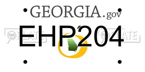EHP204 Georgia License Plate