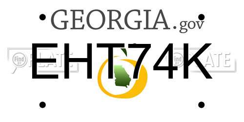 EHT74K Georgia License Plate
