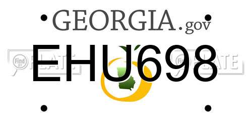 EHU698 Georgia License Plate