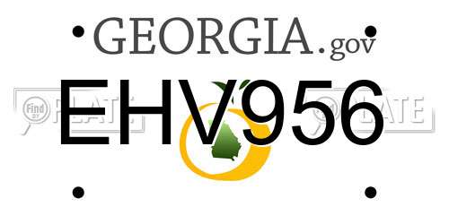 EHV956 Georgia License Plate