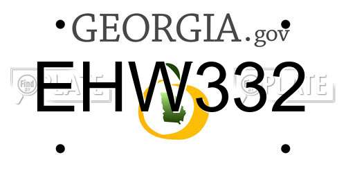 EHW332 Georgia License Plate