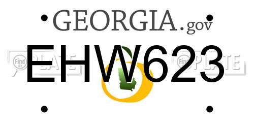 EHW623 Georgia License Plate