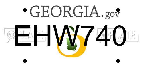 EHW740 Georgia License Plate