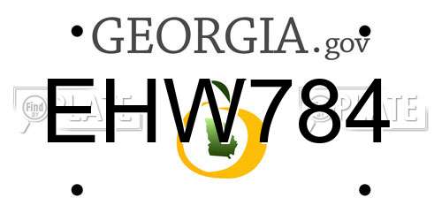 EHW784 Georgia License Plate