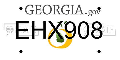 EHX908 Georgia License Plate
