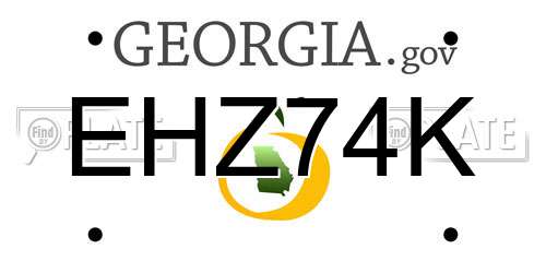 EHZ74K Georgia License Plate