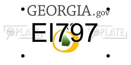 EI797 Georgia License Plate