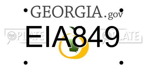 EIA849 Georgia License Plate
