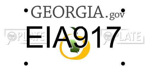 EIA917 Georgia License Plate