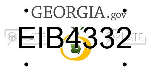 EIB4332 Georgia License Plate