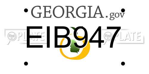 EIB947 Georgia License Plate