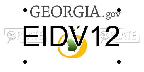 EIDV12 Georgia License Plate