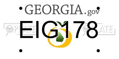 EIG178 Georgia License Plate