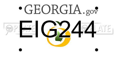 EIG244 Georgia License Plate