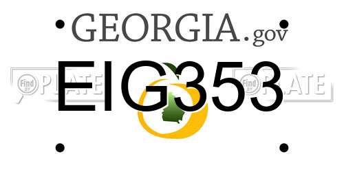 EIG353 Georgia License Plate