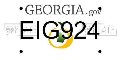 EIG924 Georgia License Plate