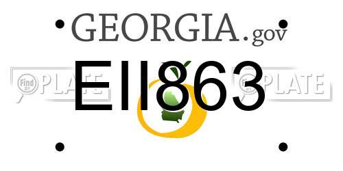 EII863 Georgia License Plate