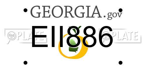 EII886 Georgia License Plate