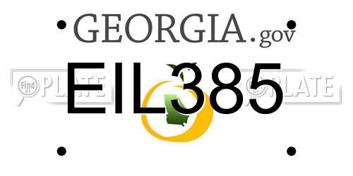 EIL385 Georgia License Plate