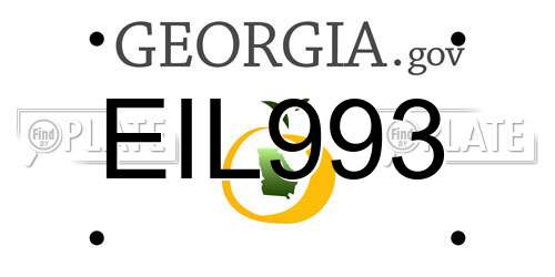 EIL993 Georgia License Plate