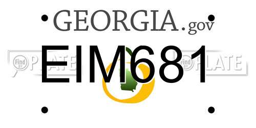 EIM681 Georgia License Plate