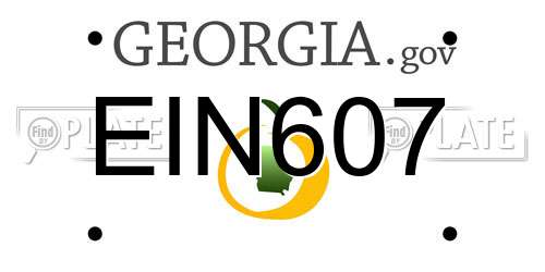EIN607 Georgia License Plate