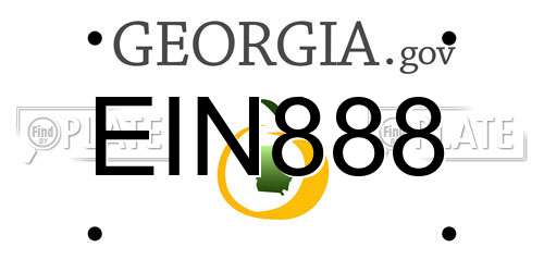 EIN888 Georgia License Plate