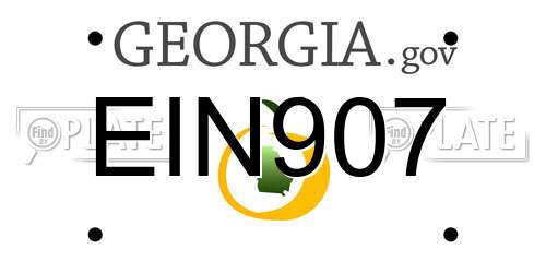 EIN907 Georgia License Plate