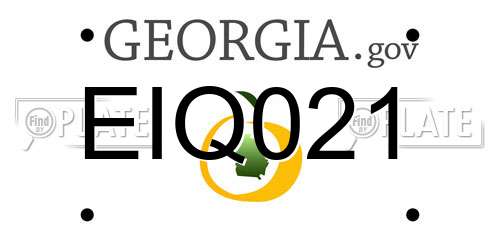 EIQ021 Georgia License Plate