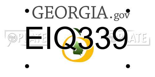 EIQ339 Georgia License Plate