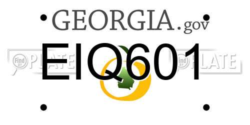 EIQ601 Georgia License Plate