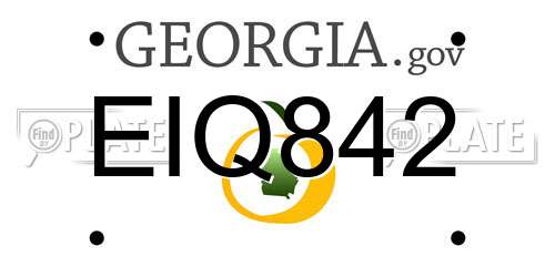 EIQ842 Georgia License Plate