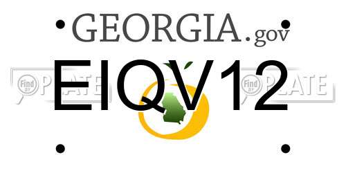 EIQV12 Georgia License Plate