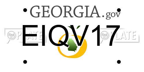EIQV17 Georgia License Plate