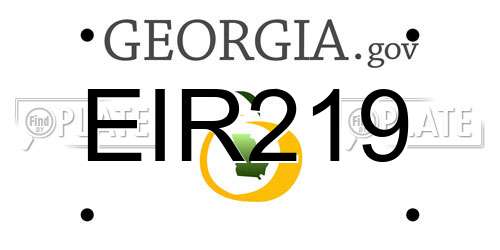 EIR219 Georgia License Plate